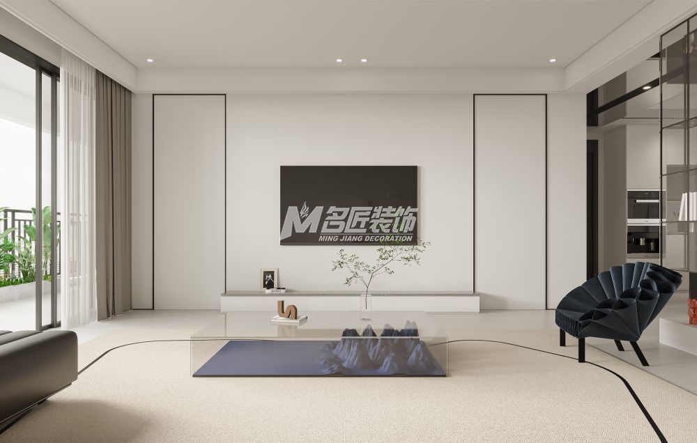 春江明月220㎡客廳正面現代簡約裝修風格效果圖